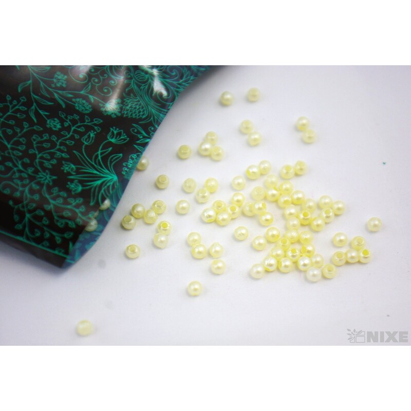 KORÁLKY 3mm 50g*KRÉMOVÁ