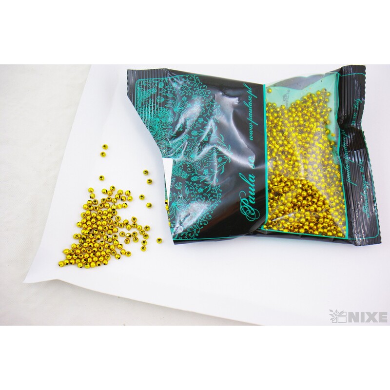 KORÁLKY 3mm 50g METAL*ZLATÁ