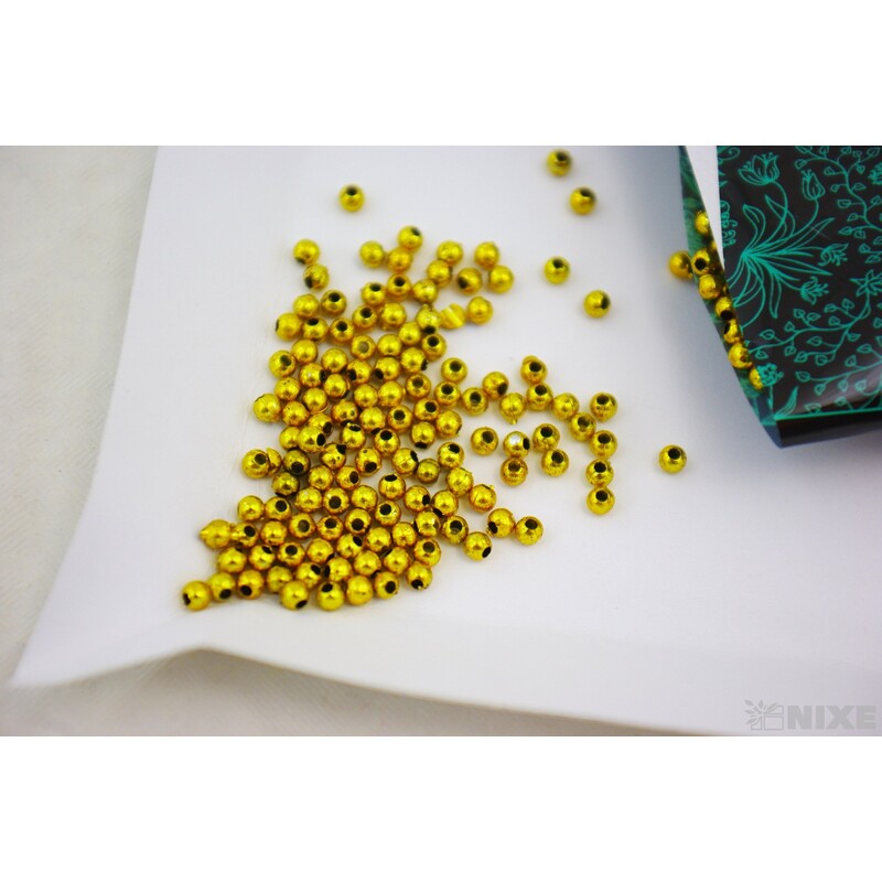 KORÁLKY 3mm 50g METAL*ZLATÁ