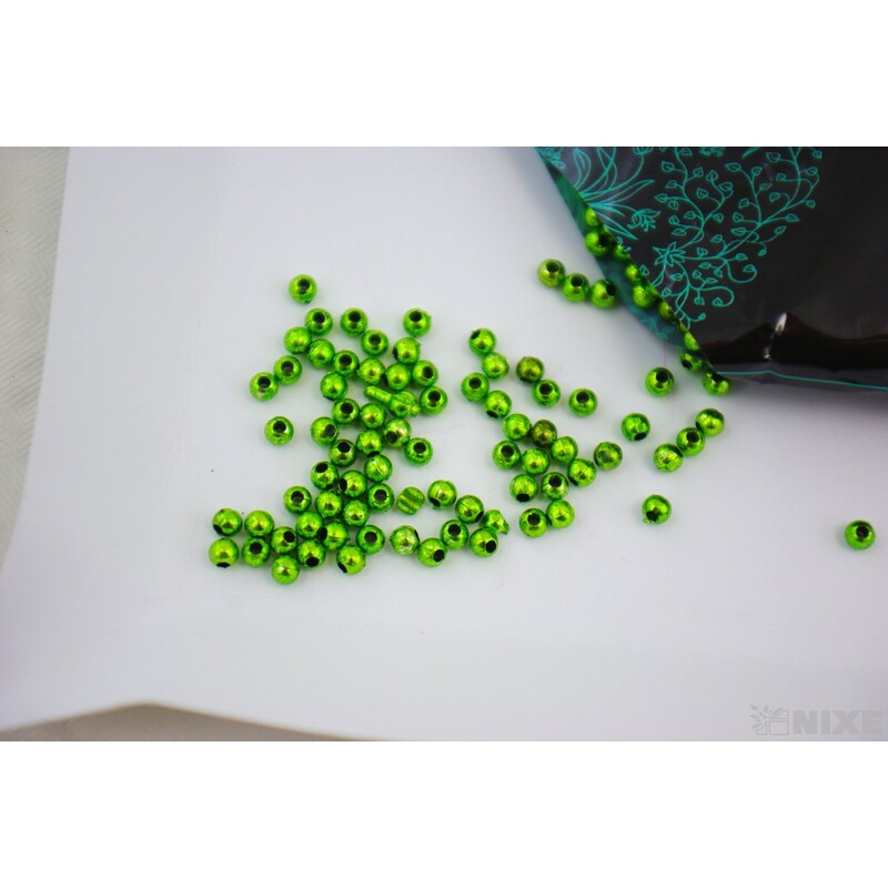 KORÁLKY 3mm 50g METAL*ZELENÁ