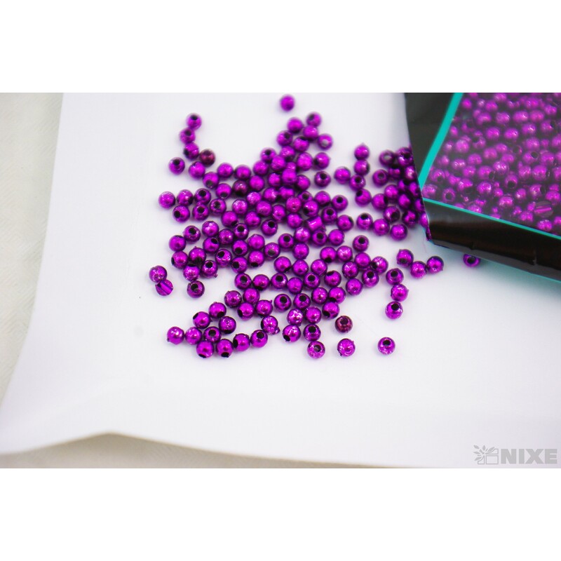 KORÁLKY 3mm 50g METAL*FIALOVÁ