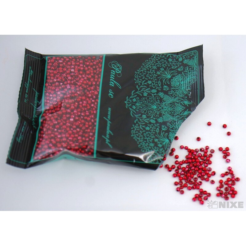 KORÁLKY 3mm 50g ČIRÉ*ČERVENÁ