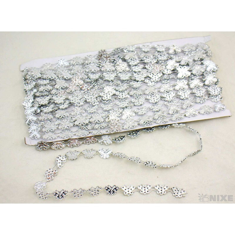 PÁSEK METAL MOTÝL 15mmx9m*STŘÍBRNÁ