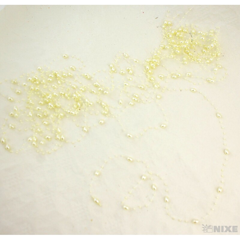 PERLIČKY NA SILONU 120cm 10ks*KRÉMOVÁ