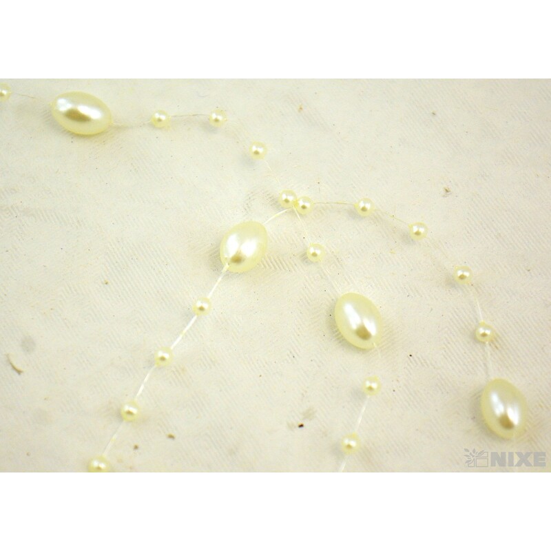 PERLIČKY NA SILONU 120cm 10ks*KRÉMOVÁ