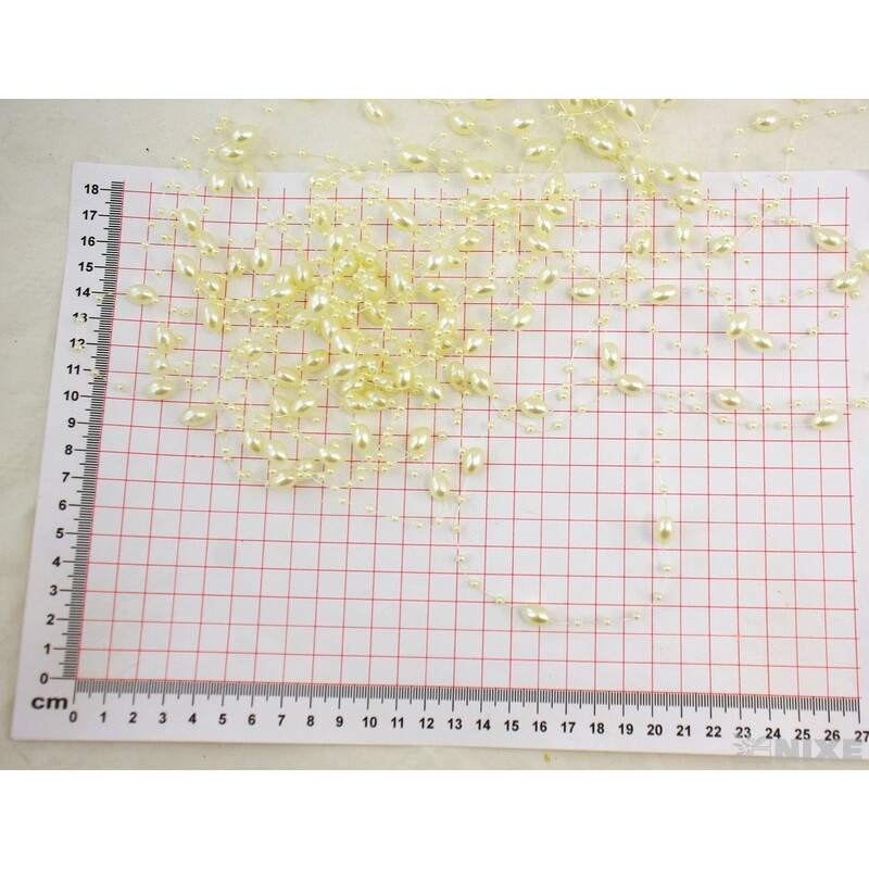 PERLIČKY NA SILONU 120cm 10ks*KRÉMOVÁ