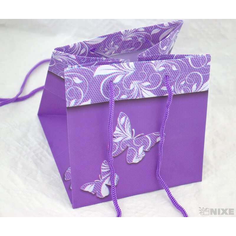 TAŠKA PLAST MOTÝL 14x14x14cm*MIX BAREV