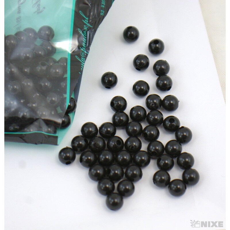 KORÁLKY 8mm cca 208ks*ČERNÁ