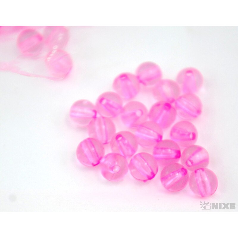 KORÁLKY 8mm cca 208ks ČIRÉ*RŮŽOVÁ