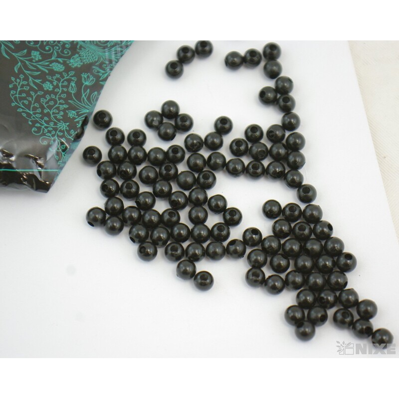 KORÁLKY 6mm 50g*ČERNÁ