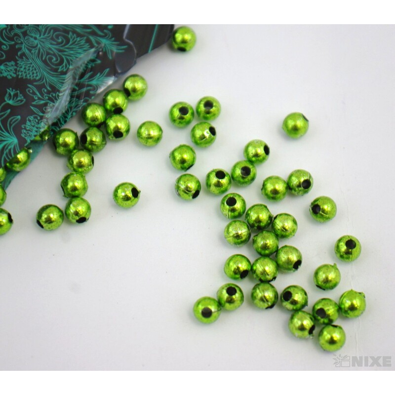 KORÁLKY 6mm 50g METAL*ZELENÁ