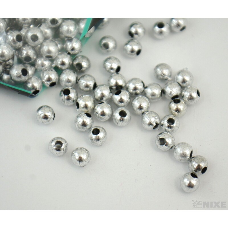 KORÁLKY 6mm 50g METAL*STŘÍBRNÁ