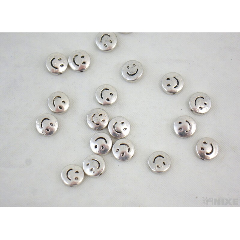 ZÁVĚS KOV SMAJLÍK 1cm*STŘÍBRNÁ V+