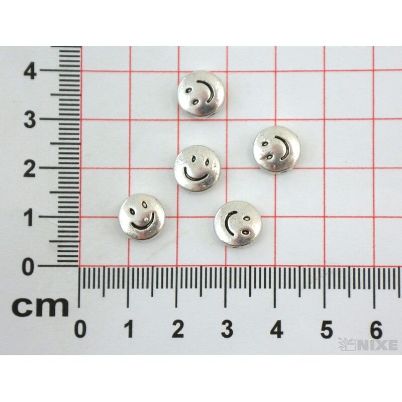 ZÁVĚS KOV SMAJLÍK 1cm*STŘÍBRNÁ V+