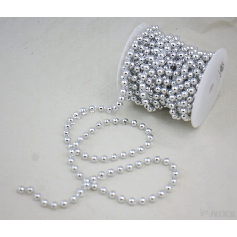 KORÁLKY ŘETĚZ 8mmx10m*STŘÍBRNÁ