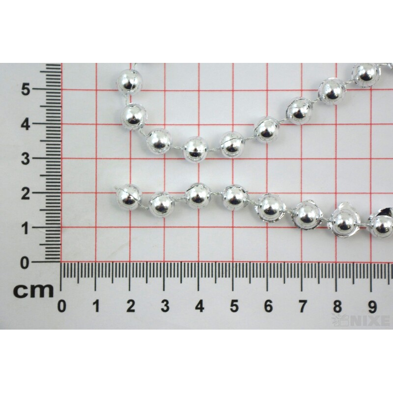 KORÁLKY ŘETĚZ 8mmx10m*STŘÍBRNÁ