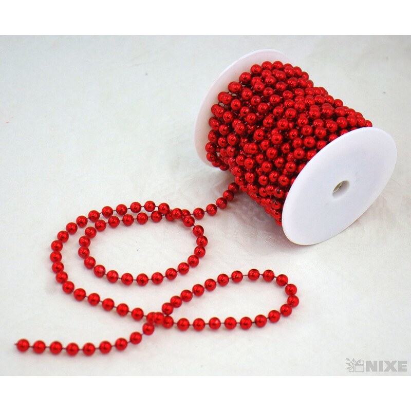 KORÁLKY ŘETĚZ 8mmx10m*ČERVENÁ