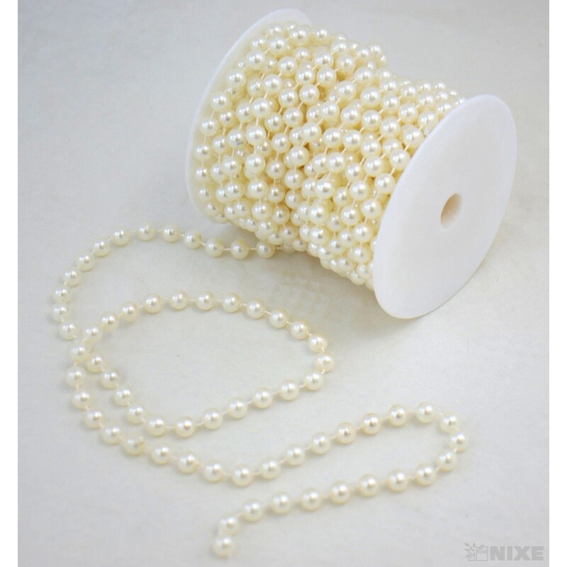 KORÁLKY ŘETĚZ 8mmx10m*KRÉMOVÁ