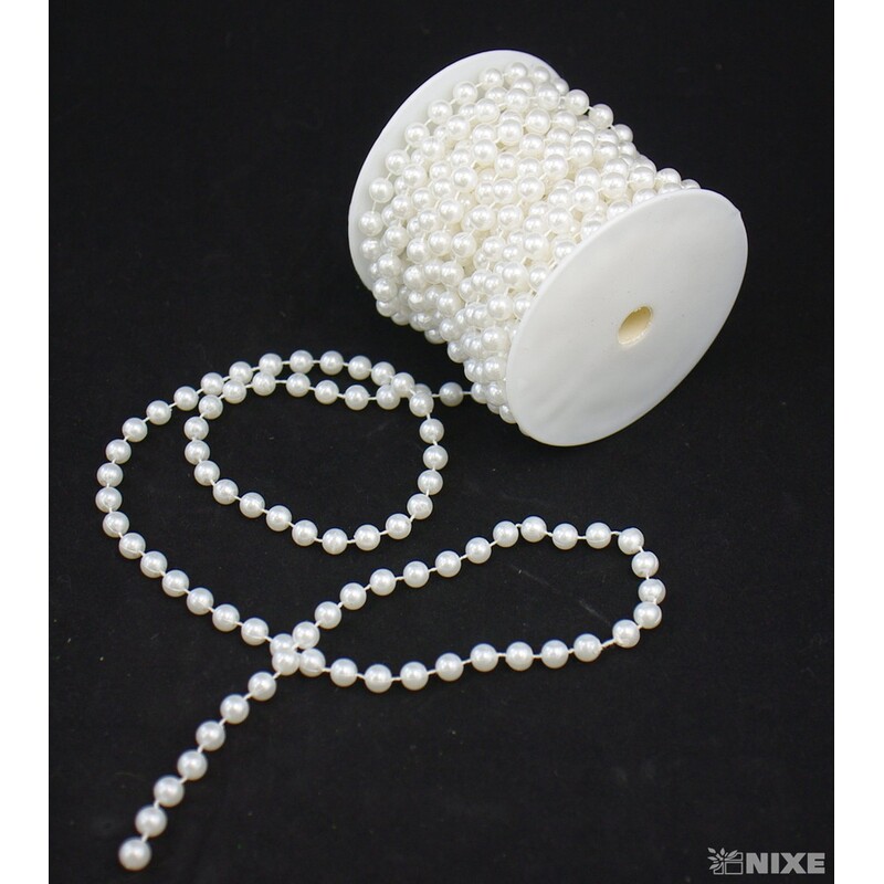 KORÁLKY ŘETĚZ 8mmx10m*BÍLÁ