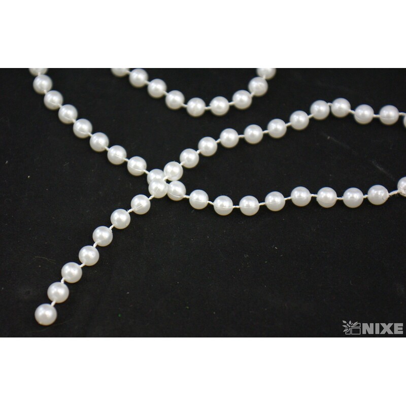 KORÁLKY ŘETĚZ 8mmx10m*BÍLÁ