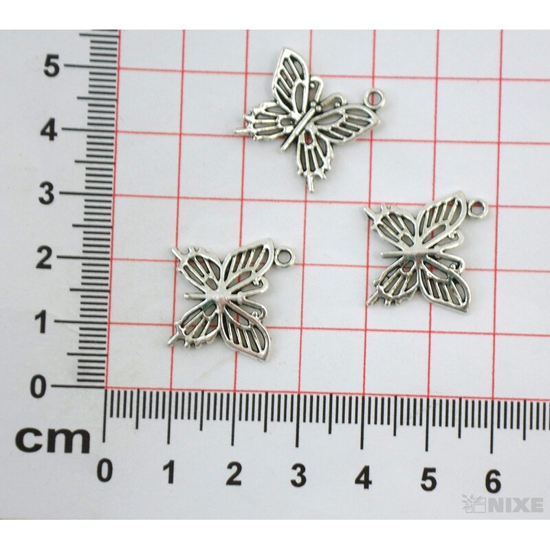 ZÁVĚS KOV MOTÝL 1,5cm*STŘÍBRNÁ V+