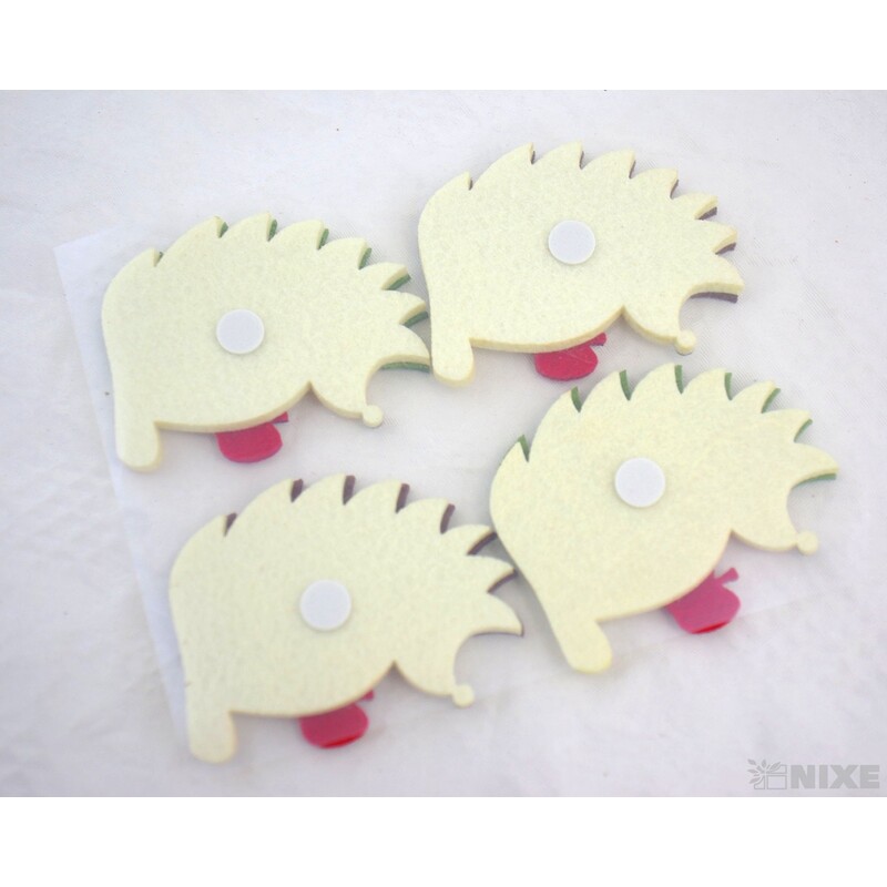 JEŽEK NALEPOVACÍ FILC 6x8cm 4ks*MIX BAREV