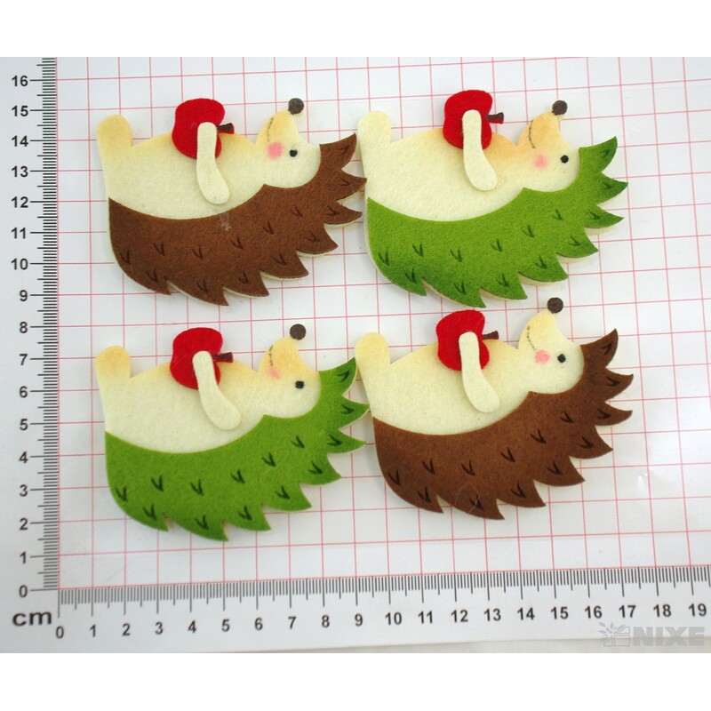 JEŽEK NALEPOVACÍ FILC 6x8cm 4ks*MIX BAREV