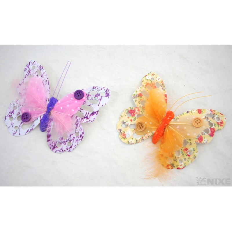 MOTÝL PAPÍR 12cm 2ks*MIX BAREV