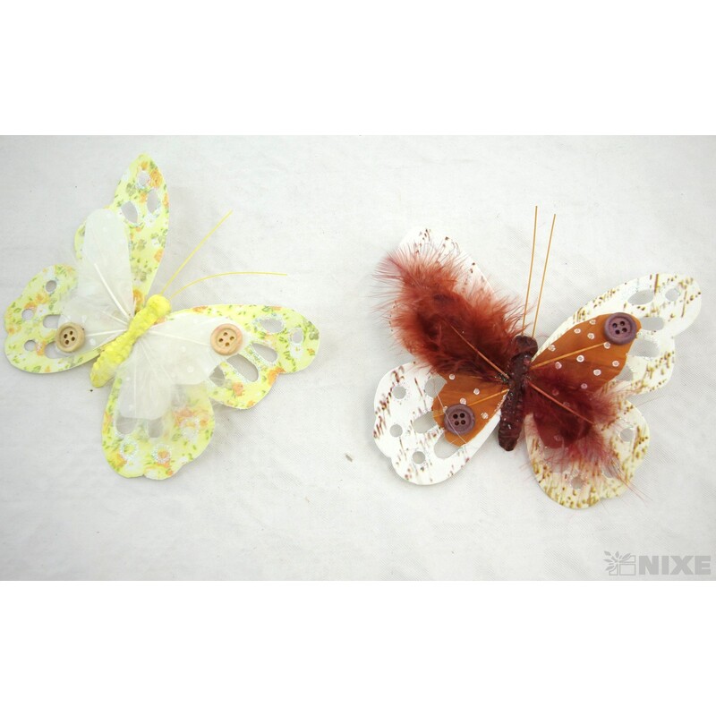 MOTÝL PAPÍR 12cm 2ks*MIX BAREV