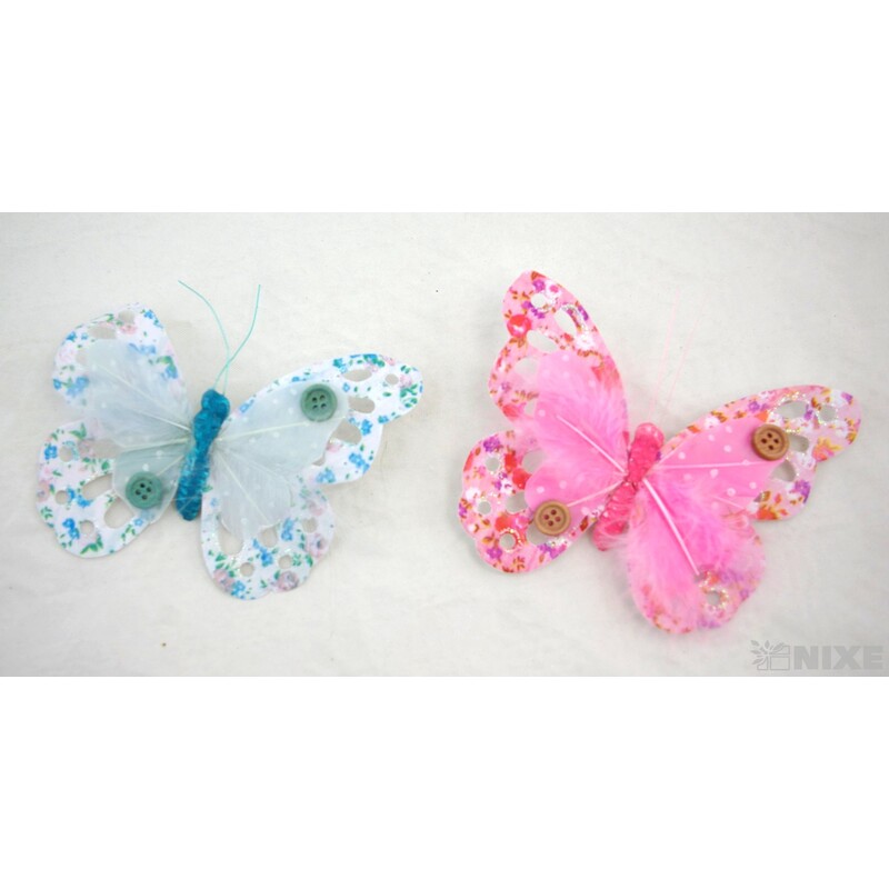 MOTÝL PAPÍR 12cm 2ks*MIX BAREV
