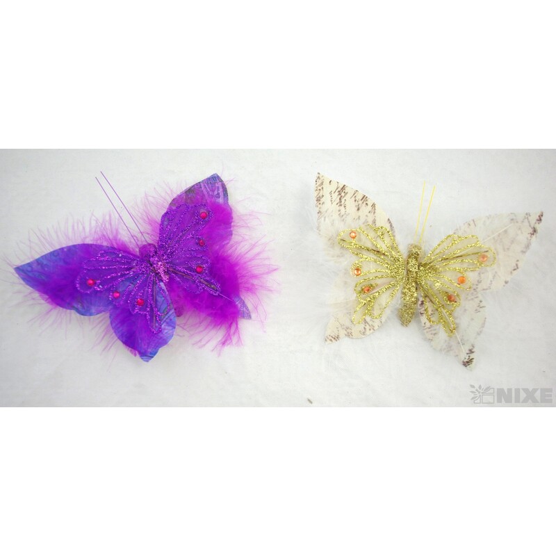 MOTÝL PAPÍR 12cm 2ks*MIX BAREV