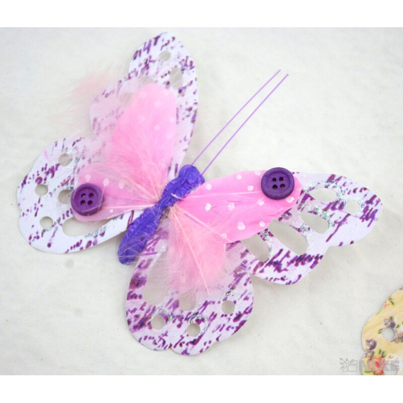 MOTÝL PAPÍR 12cm 2ks*MIX BAREV