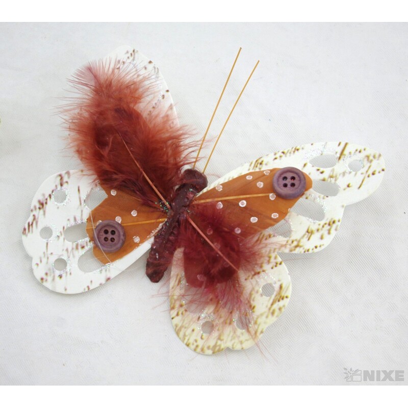 MOTÝL PAPÍR 12cm 2ks*MIX BAREV