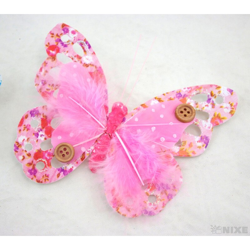 MOTÝL PAPÍR 12cm 2ks*MIX BAREV