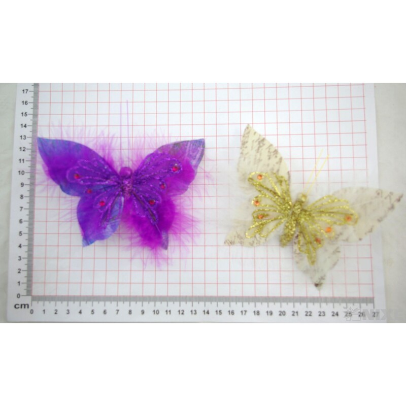 MOTÝL PAPÍR 12cm 2ks*MIX BAREV