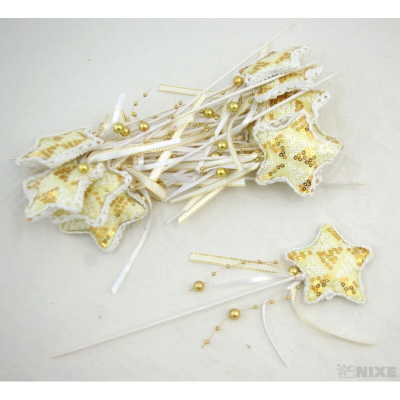 ZÁPICH HVĚZDA 12ks 6x24cm*ZLATÁ