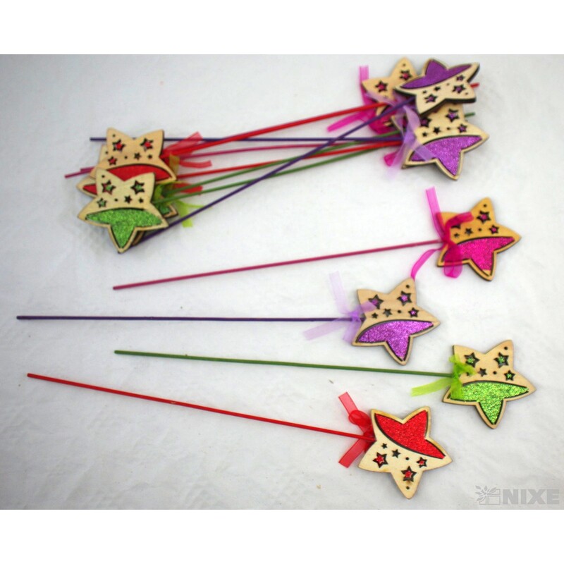 ZÁPICH HVĚZDA 12ks 6x30cm*MIX BAREV