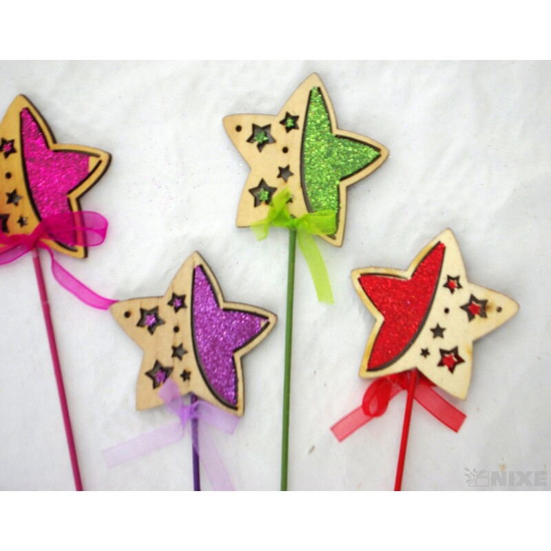 ZÁPICH HVĚZDA 12ks 6x30cm*MIX BAREV