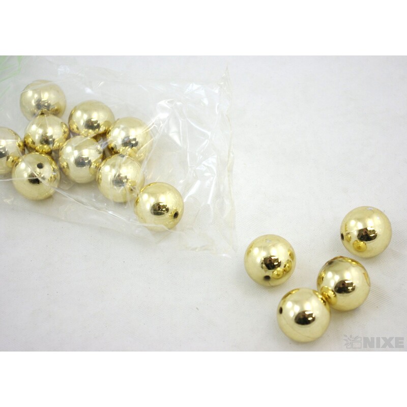 KORÁLKY 20mm 12ks METAL*ZLATÁ