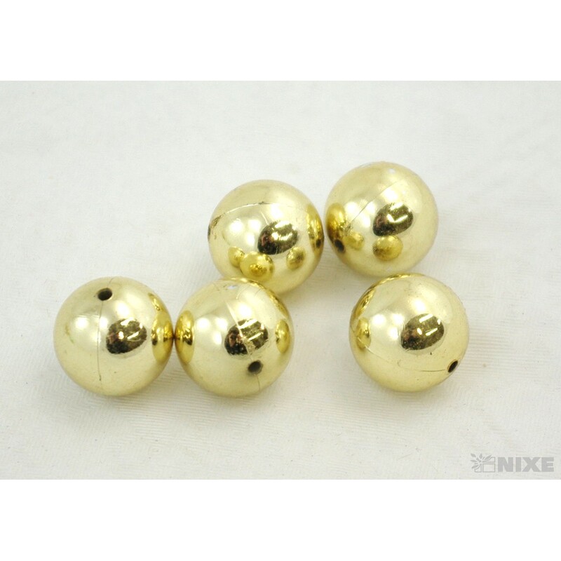 KORÁLKY 20mm 12ks METAL*ZLATÁ