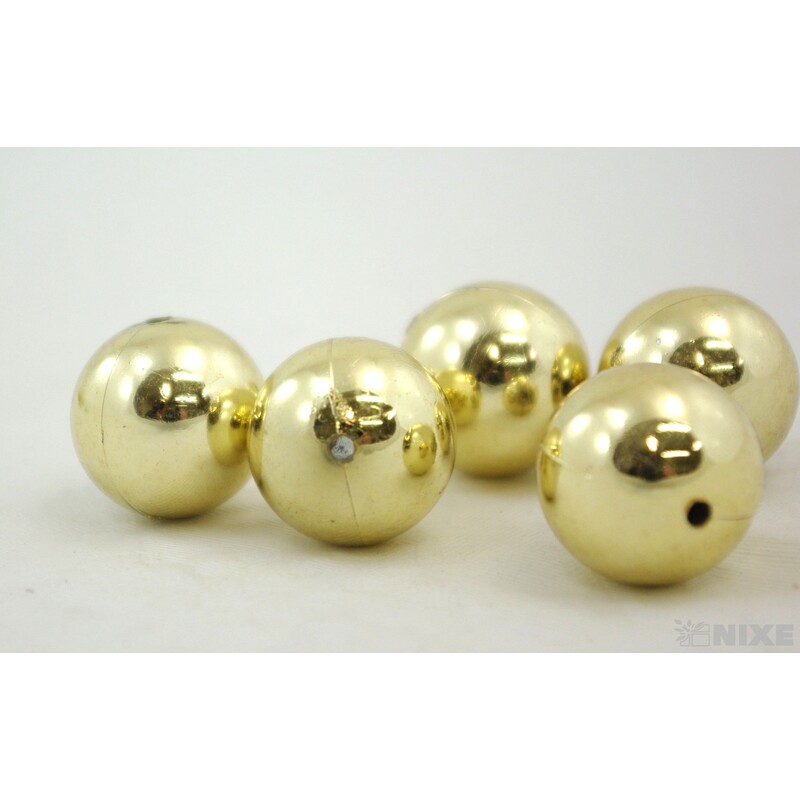 KORÁLKY 20mm 12ks METAL*ZLATÁ