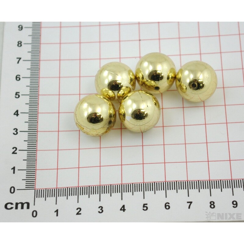 KORÁLKY 20mm 12ks METAL*ZLATÁ