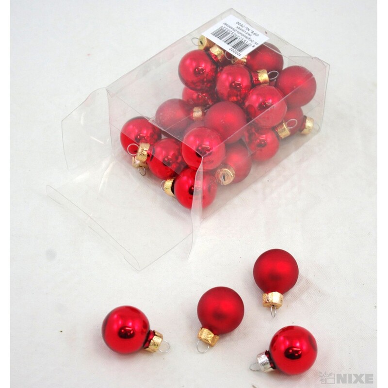 KOULE ZÁVĚS 2,5cm 24ks MIX*ČERVENÁ