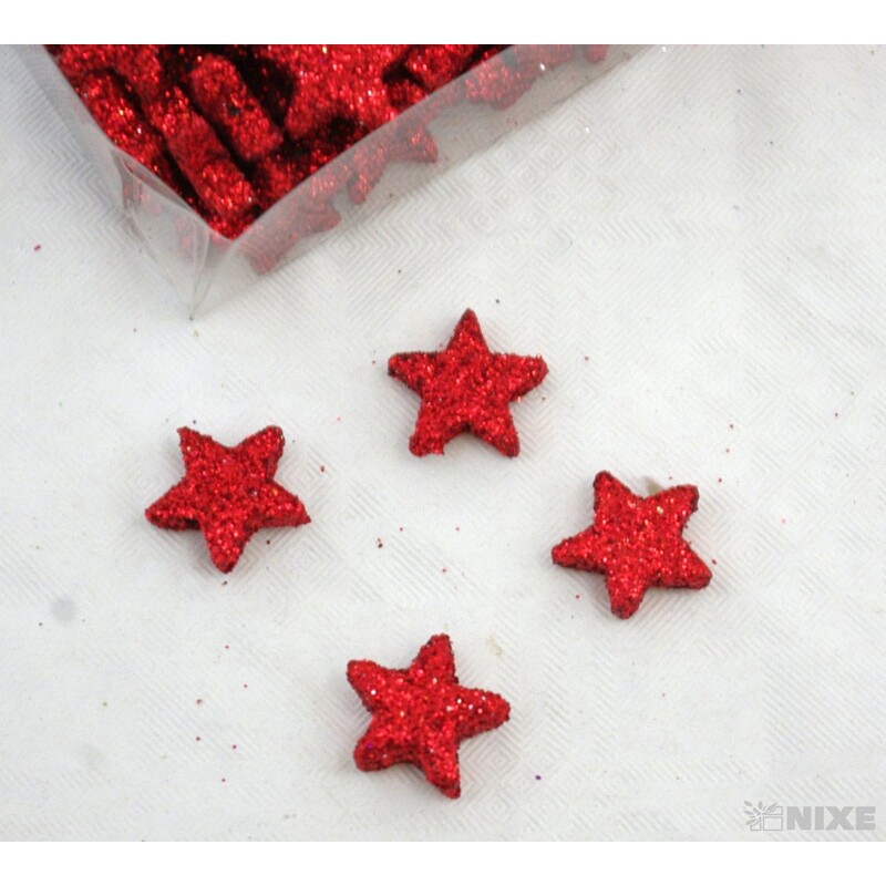 HVĚZDIČKY 1,5cm 144ks*ČERVENÁ