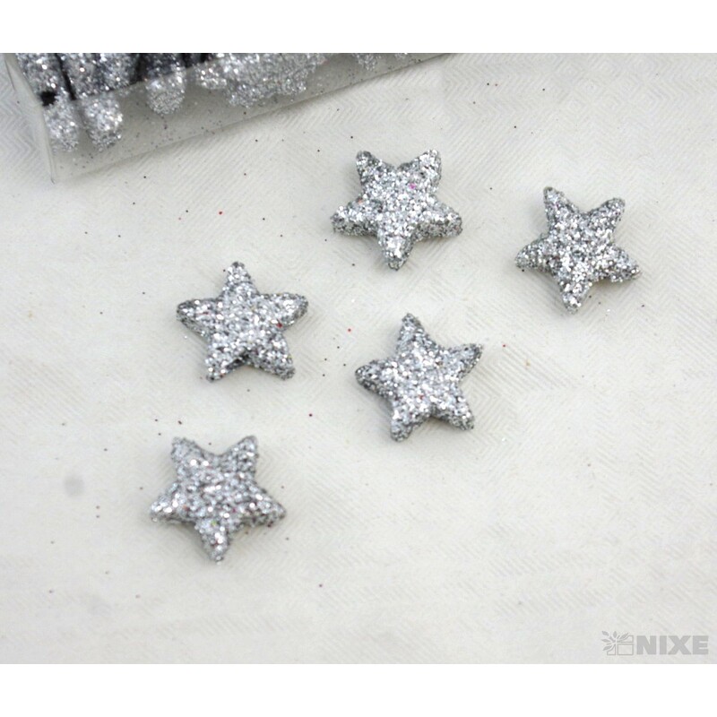 HVĚZDIČKY 1,5cm 144ks*STŘÍBRNÁ