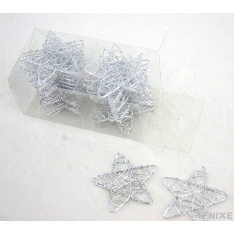 HVĚZDA DRÁT 6cm 30ks*STŘÍBRNÁ