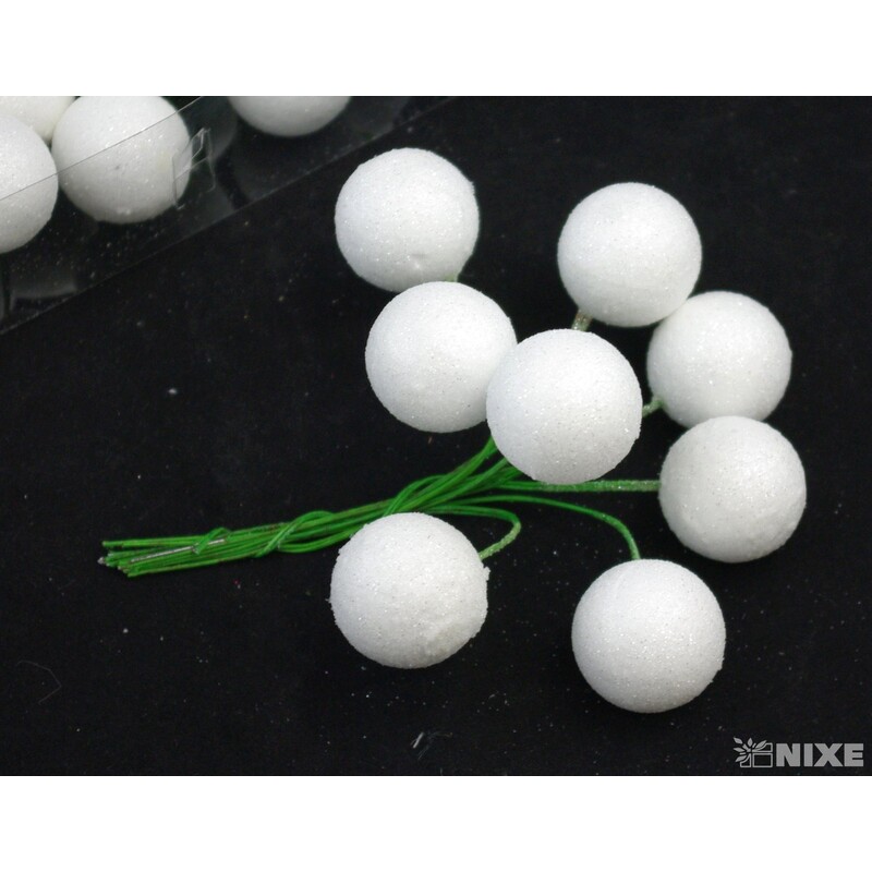 KOULE NA DRÁTKU 2,5x14cm 80ks*BÍLÁ