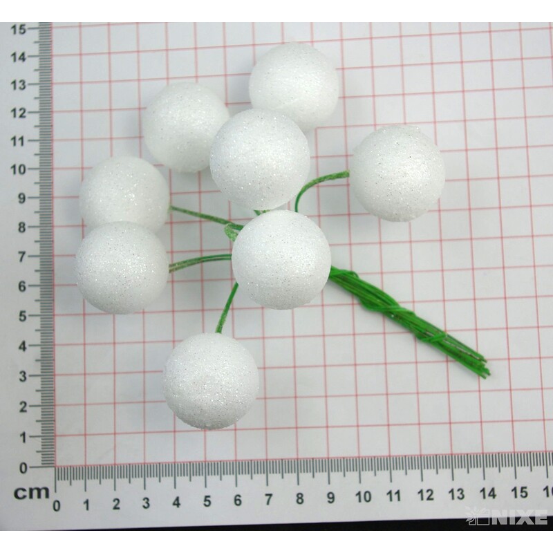 KOULE NA DRÁTKU 2,5x14cm 80ks*BÍLÁ