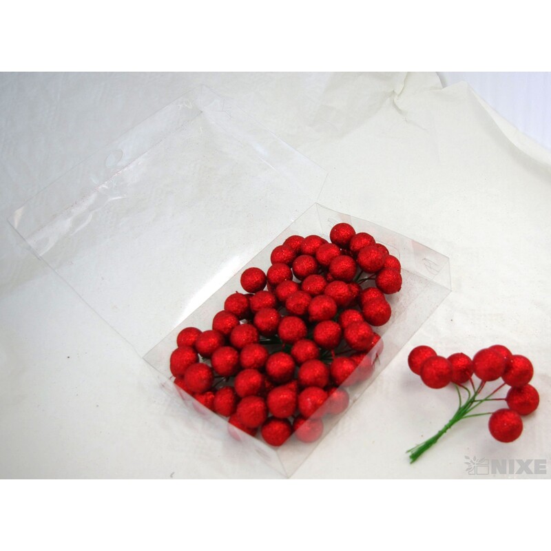 KOULE NA DRÁTKU 2,5x14cm 80ks*ČERVENÁ