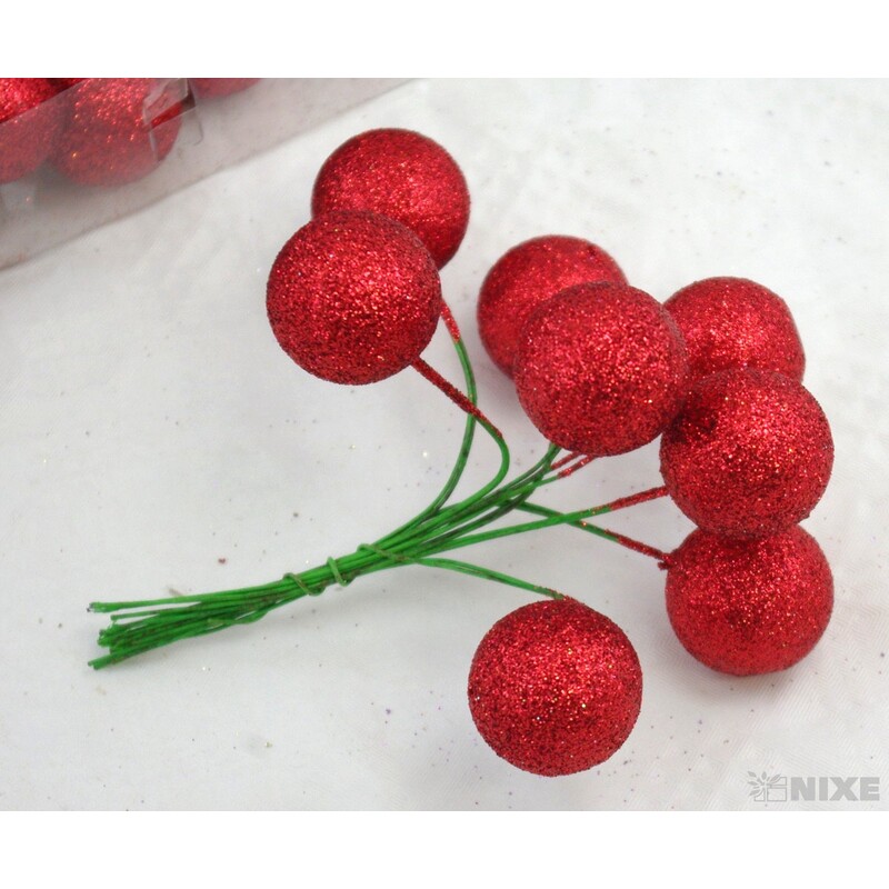 KOULE NA DRÁTKU 2,5x14cm 80ks*ČERVENÁ